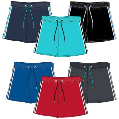 Çizim vektörü mayolu siluet adam renkli ve moda tasarımını engelliyor