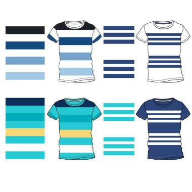 Kumaş çizgileri ve renk tasarımlı illüstrasyon vektör silüeti