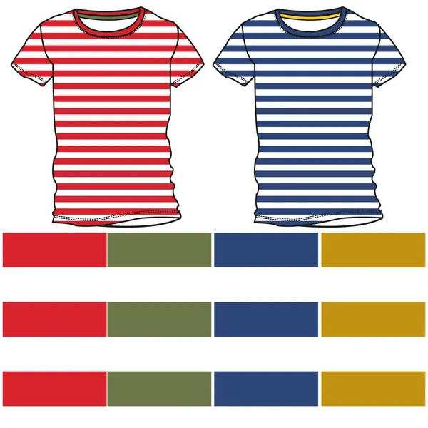イラストベクトルシルエットのシャツとファブリックラインと色のファッションデザイン — ストックベクタ
