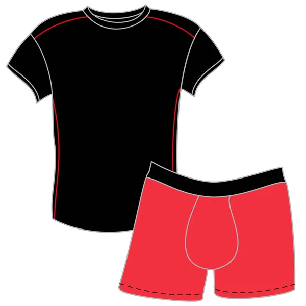 Illustration Vector Underwear Silhouette Man Shirt Fashion Design — Stock Vector