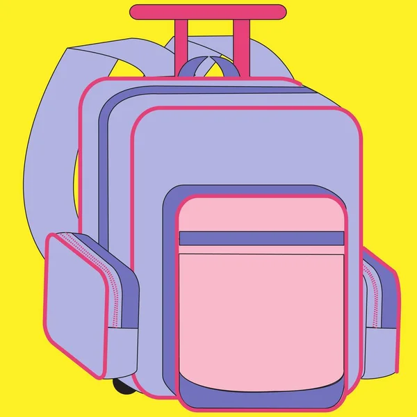 Ransel Vektor Sekolah Ilustrasi Diisolasi Dengan Latar Belakang Desain Sekolah - Stok Vektor