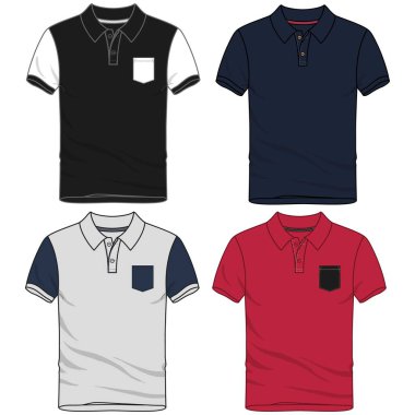 Sağ cepli, resimli gömlek silueti ve ön çivit rengi kesikler