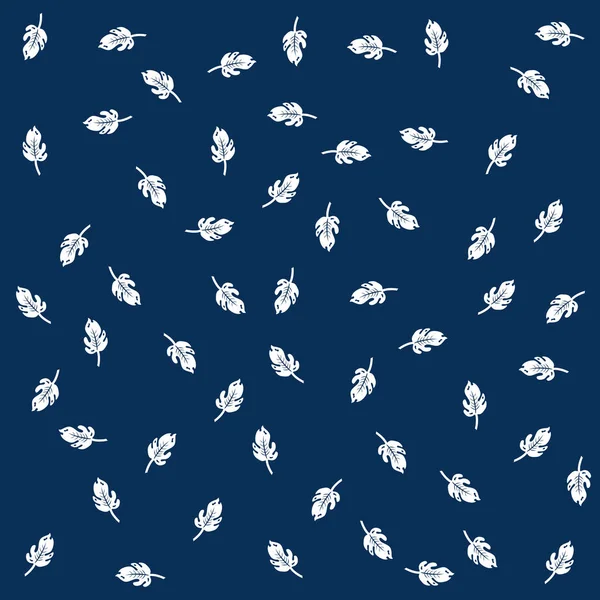Motif Tissu Feuilles Mignonnes Avec Des Fleurs Printemps Été Design — Image vectorielle