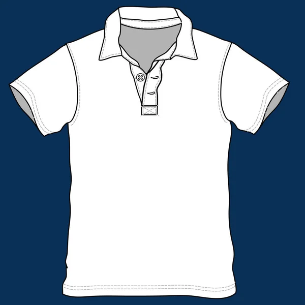 Camisa Vetorial Ilustração Com Cor Branca Estilo Moda Fundo Marinho —  Vetores de Stock