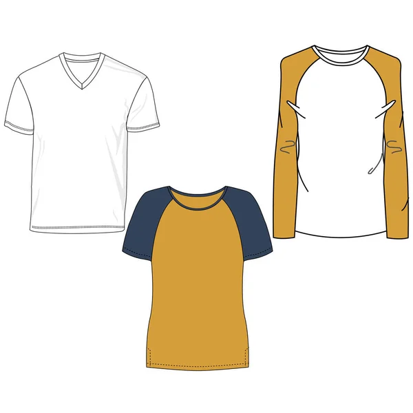 Illustration Vector Long Shirt Cuts Fashion Colors Cool Design — Stock Vector