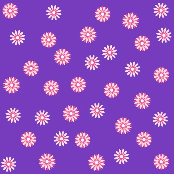 Patrón Flores Tela Color Púrpura Fondo Estilo Moda Primavera Verano — Vector de stock