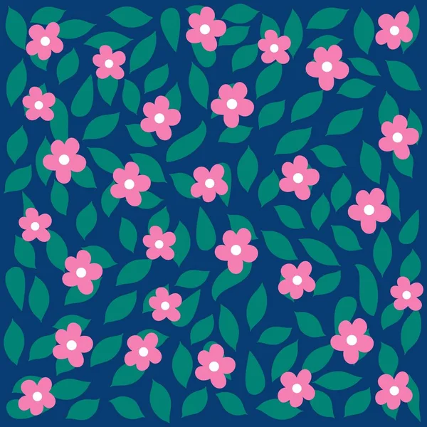 Vzor Textilie Květiny Barvami Listy Chladné Pozadí Pro Módní Styl — Stockový vektor