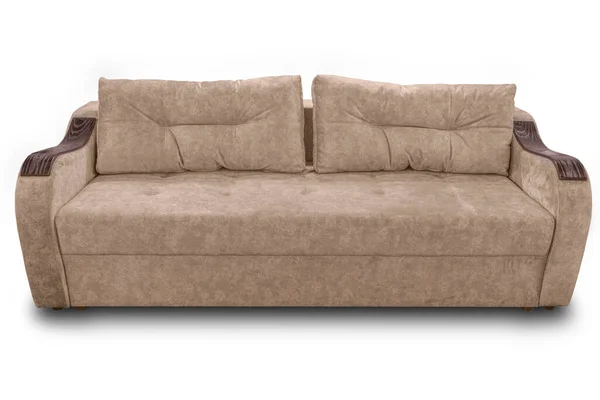 Современный удобный диван на белом фоне изолировать — стоковое фото