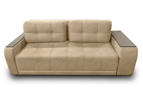 Moderno azul grande y acogedor rincón sofá de tela con almohadas y reposabrazos ajustables Fotos De Stock