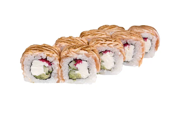Gegrilde Zalm Sushi Roll Japans Eten Hoge Kwaliteit Foto — Stockfoto