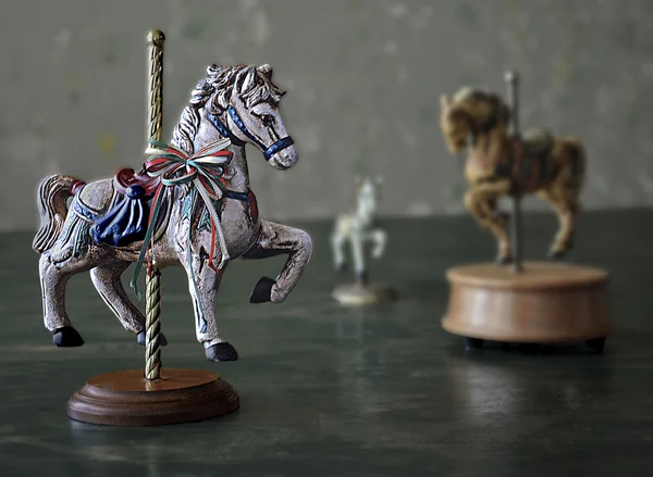 The Three Horses on a Carrousel — Stock Photo, Image