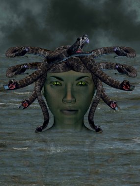 The mythological Medusa. clipart