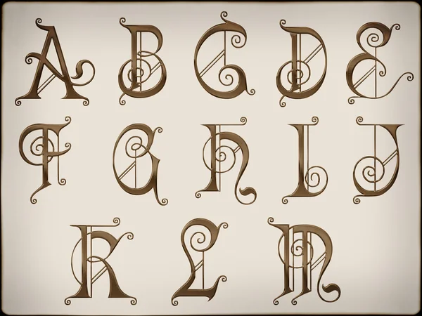 Alphabets.Brilliant latin letters on background part 1. — Stock Photo, Image