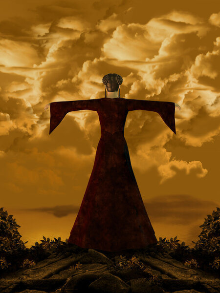 Девушка на утесе
.