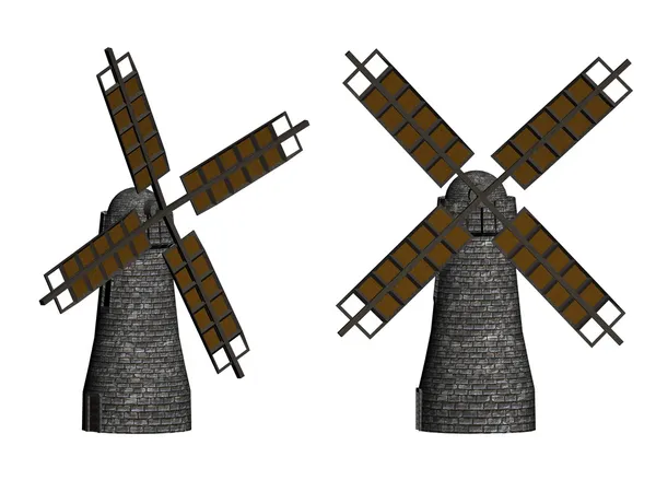 Ветряные мельницы в 3D . — стоковое фото