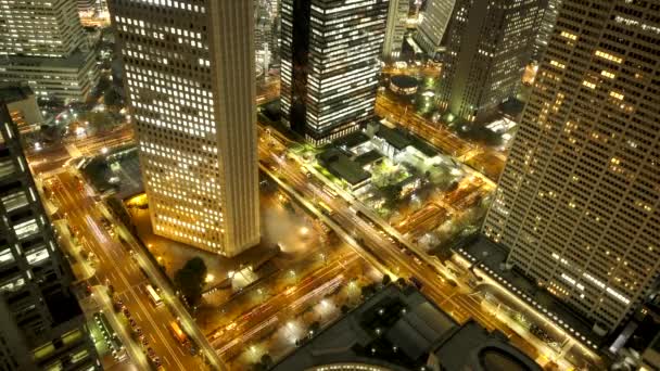 Clip time lapse della notte di Tokyo — Video Stock