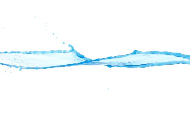 Beyaz arkaplanda su sıçraması izole edildi