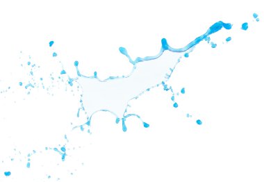 Beyaz arkaplanda su sıçraması izole edildi