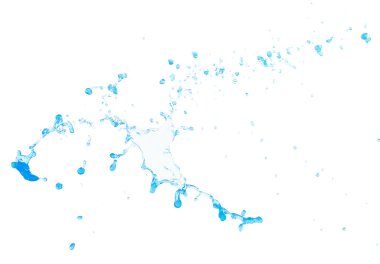 Beyaz arkaplanda su sıçraması izole edildi