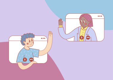 Meslektaşlar video çağrısı ile iletişim kurar