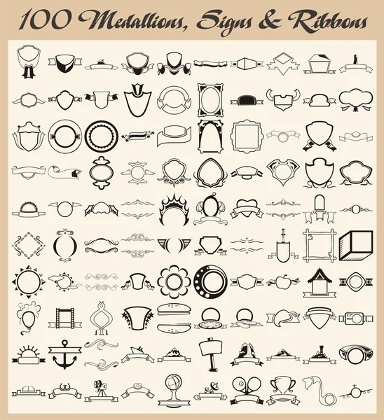 Vinil hazır işareti tasarımları, madalyonlar ve şeritler