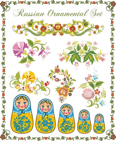 Векторные украшения в русском стиле — стоковый вектор