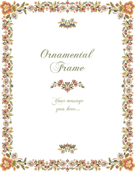 vektör, vintage tarzı çerçeve çiçek süs.