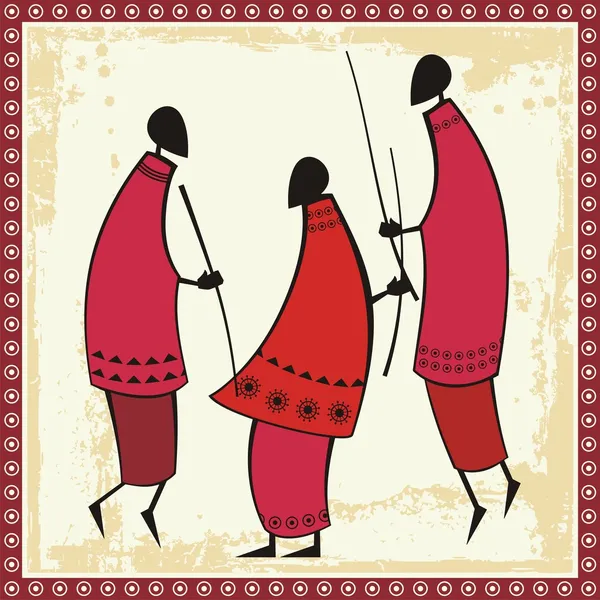 Vektorgrafik afrikanischer Masai-Krieger — Stockvektor