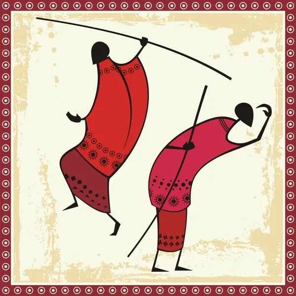 vektör Afrikalı masai savaşçıları çizimler