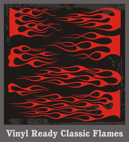 Vinyl Ready Classic Flames — Stock Vector