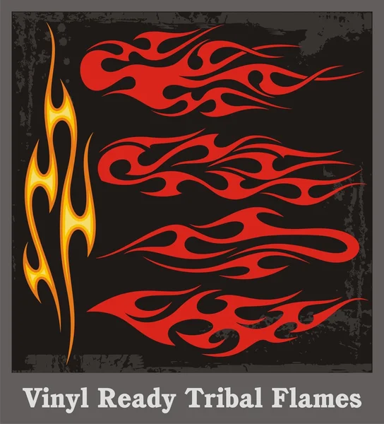 Vinyl klaar tribal vlammen — Stok Vektör