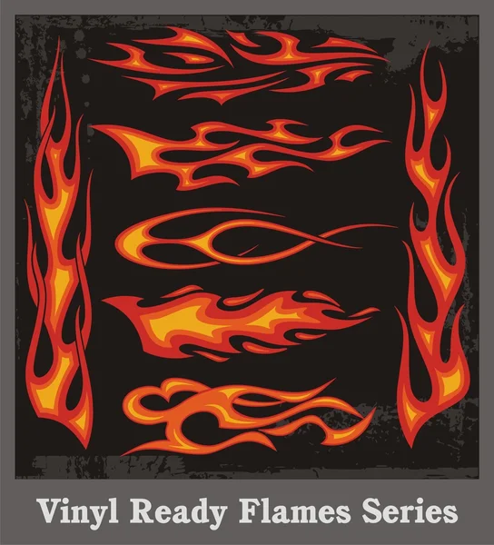 Vinyl kész lángok sorozat — Stock Vector