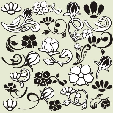 klasik tarzda 25 süs tasarım öğeleri kümesi