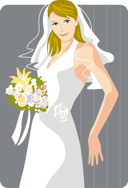 Εικονογράφηση φορέας όμορφη νύφη — Διανυσματικό Αρχείο