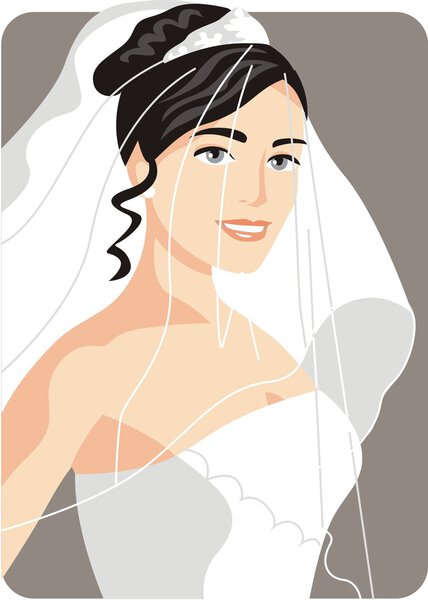 Beautiful Bride Vector Illustration
