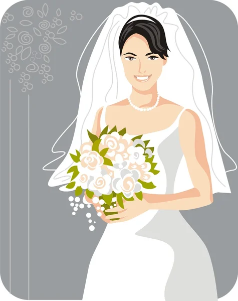 Mooie bruid vectorillustratie — Stockvector