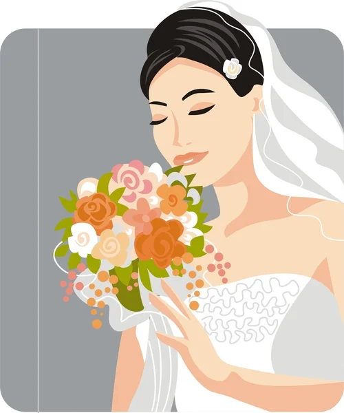 Beautiful Bride Vector Illustration — Stock Vector
