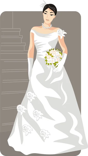 Εικονογράφηση φορέας όμορφη νύφη — Διανυσματικό Αρχείο