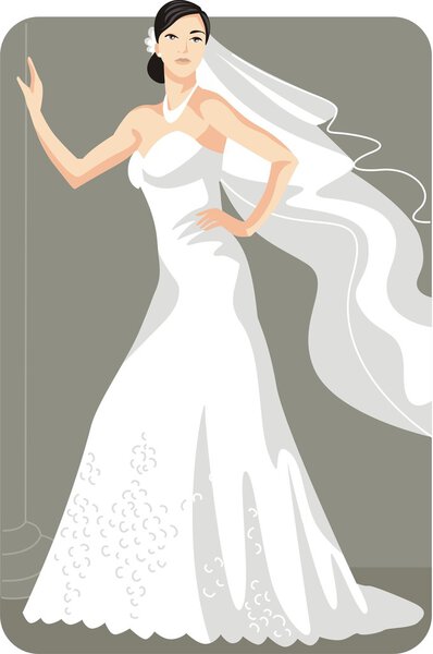 Beautiful Bride Vector Illustration