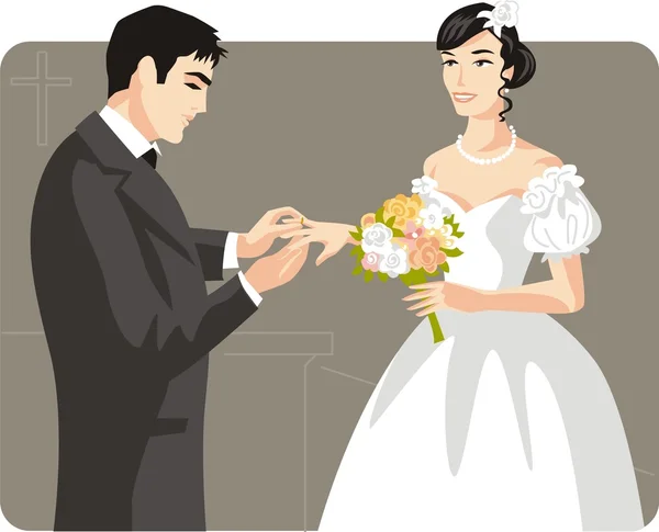 Ilustración de vectores de boda — Vector de stock