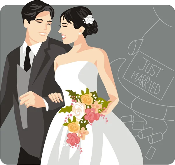 Svatební vektorové ilustrace — Stockový vektor