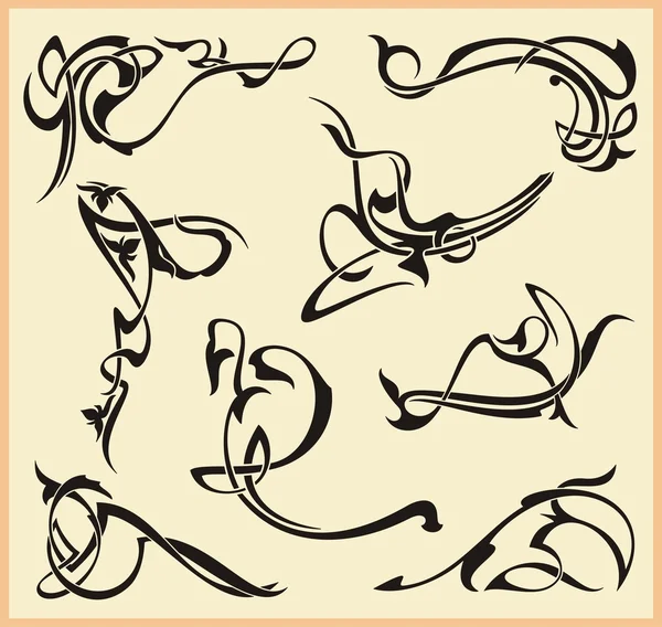 Exquisite Scroll Ornamental Designs — Stock Vector