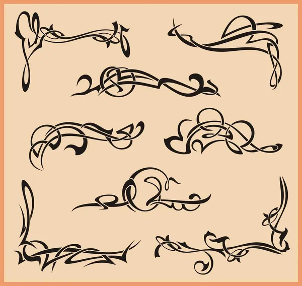 Exquisite Scroll Ornamental Designs — Stock Vector