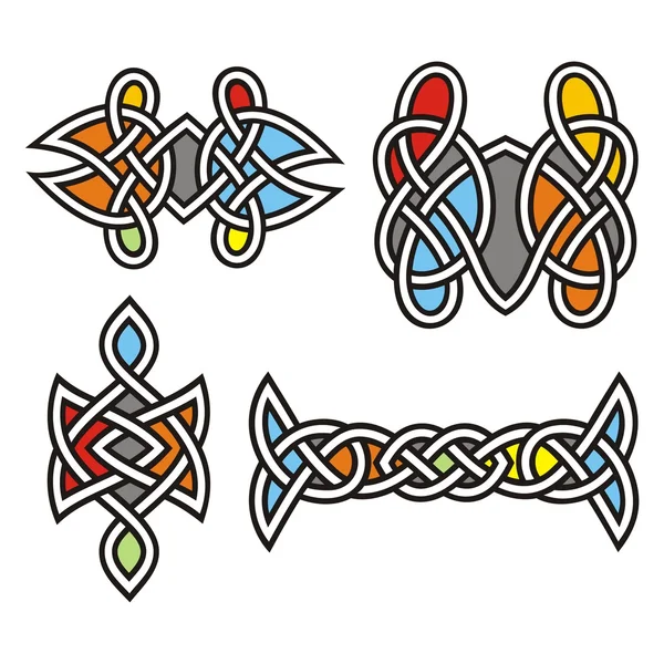 Un conjunto de diseños ornamentales celtas . — Archivo Imágenes Vectoriales