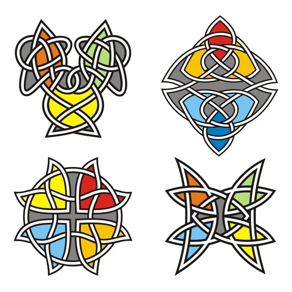 A set of Celtic ornamental designs. — Stock Vector