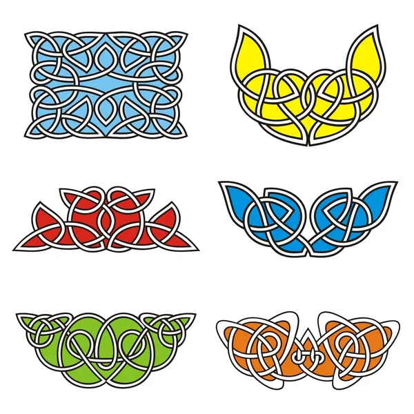 A set of Celtic ornamental designs. — Stock Vector