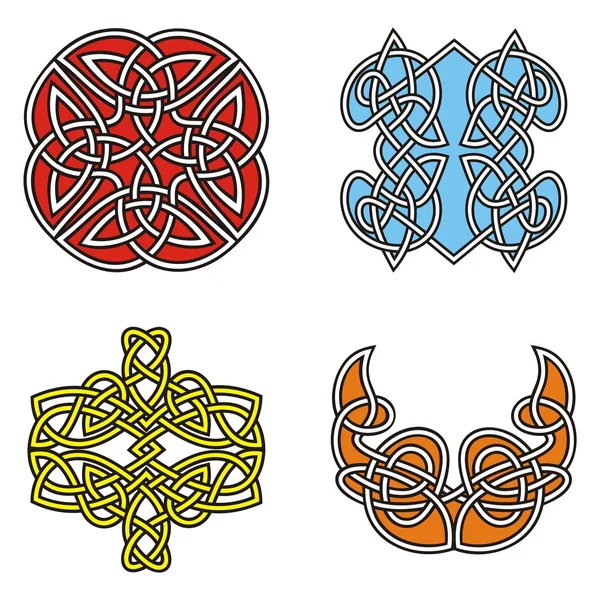 En uppsättning av keltiska dekorativa mönster. — Stock vektor