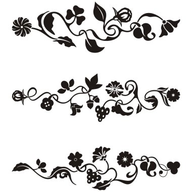 süs friz tasarımları ile floral bilgi, vektör serisi.