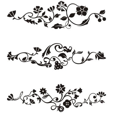 süs friz tasarımları ile floral bilgi, vektör serisi.