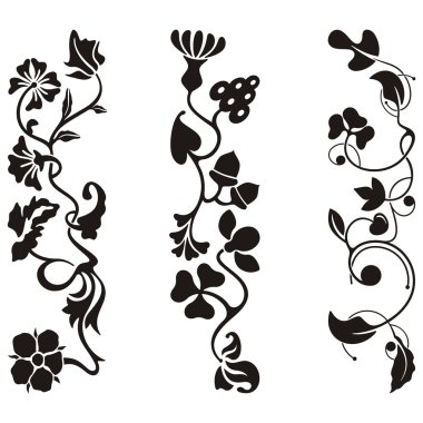 süs friz tasarımları ile floral bilgi, vektör serisi.